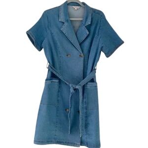 NWT Nanette Lepore Size 12 Denim Shirt Dress | Comfy Flattering Button-Down
